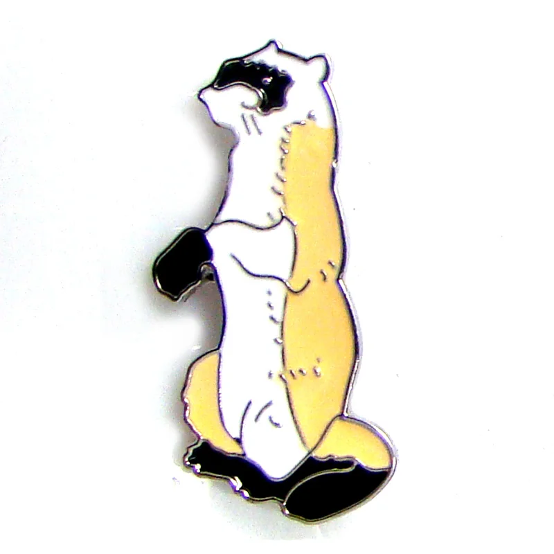 

Metal enamel ferret charm pin brooch fashion weasel decorative ornament jewelry accessories