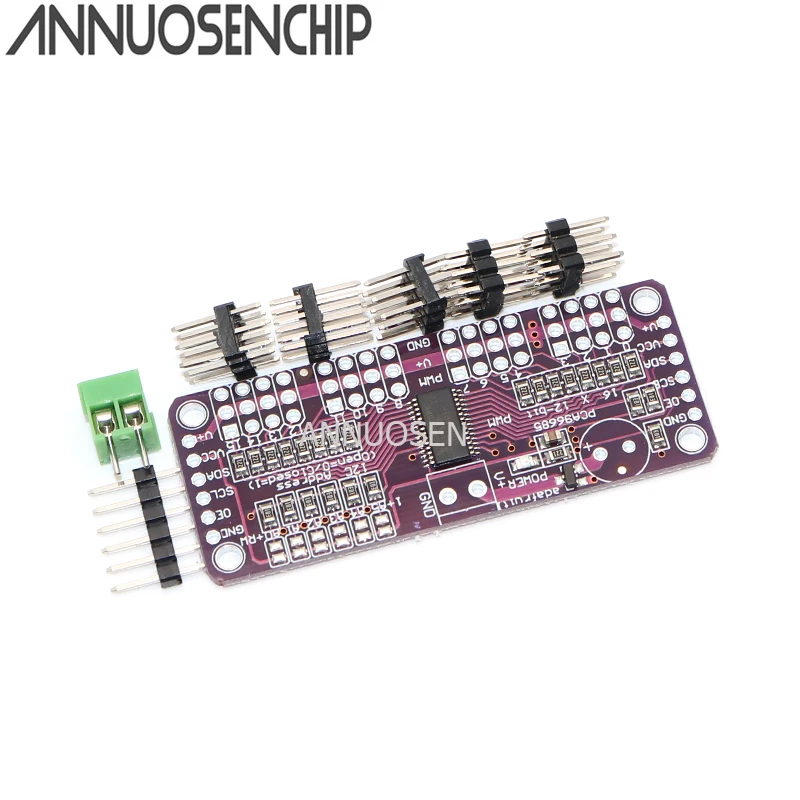 

CJMCU PCA9685 16 Channel 12 bit PWM Servo Driver I2C Controller Interface Module Board For Arduino Raspberry Clock 3.3V-5V