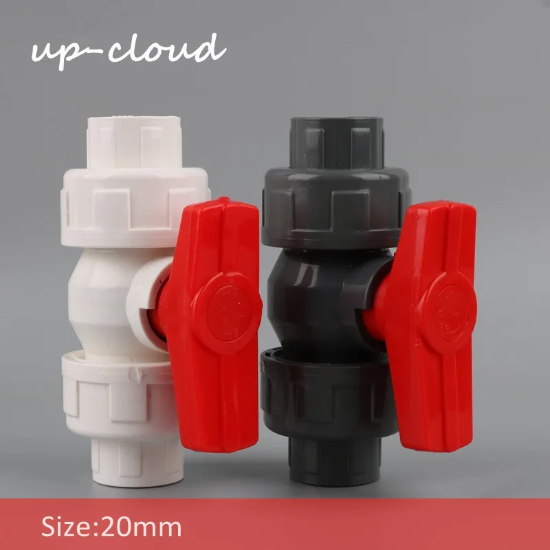 

1pc 20mm to 20mm PVC ball valve union joint slip shut valve 1/2" PVC pipe fittings plumbing adapter accessory water pipe union