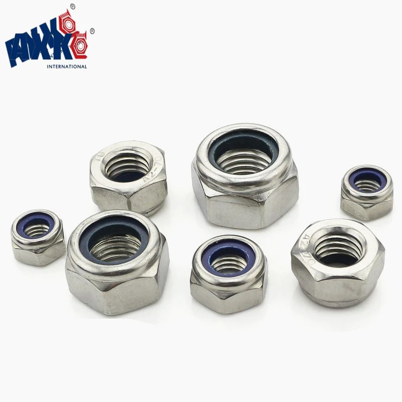 

AXK 50pcs DIN985 m2 m2.5 m3 m4 m5 m6 m8 m10 to m24 A2 Stainless Steel Nylon Insert Hex Lock Nut Hexagon Self Locking Nut