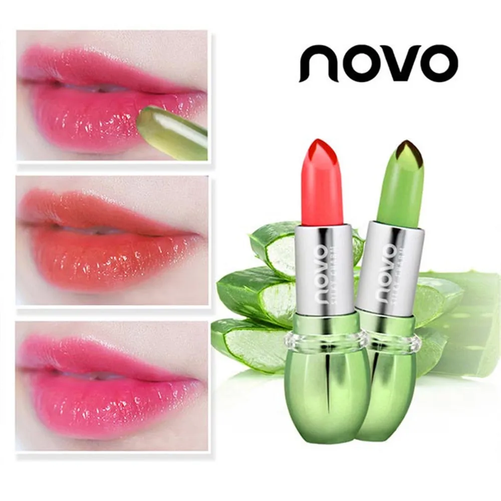 

GIVENONE Moisturizing Lip gloss Balm Temperature Change Natural Aloe Organic Waterproof Lipstick For Woman Lip Care Lasting