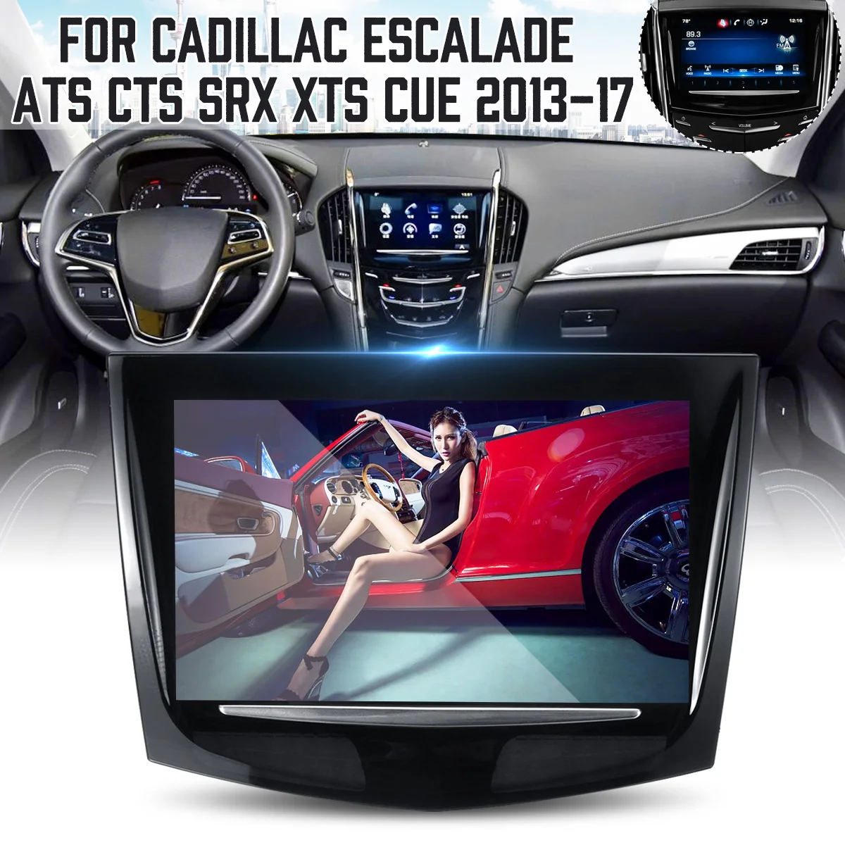 

Black For Touch Screen Display For Cadillac Escalade ATS CTS SRX XTS CUE 2013-2017 sense for touch display digitizer