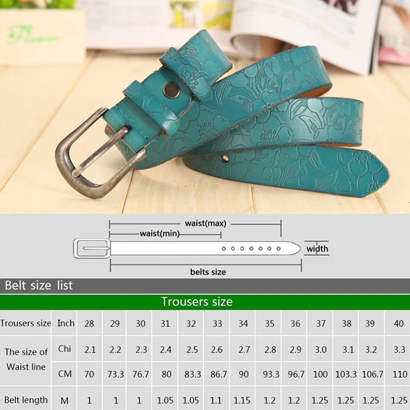 [DWTS] женские тонкие ремни из натуральной кожи, 6 цветов, Цветочные Резные ремни для женщин, женский пояс Ceinture Femme