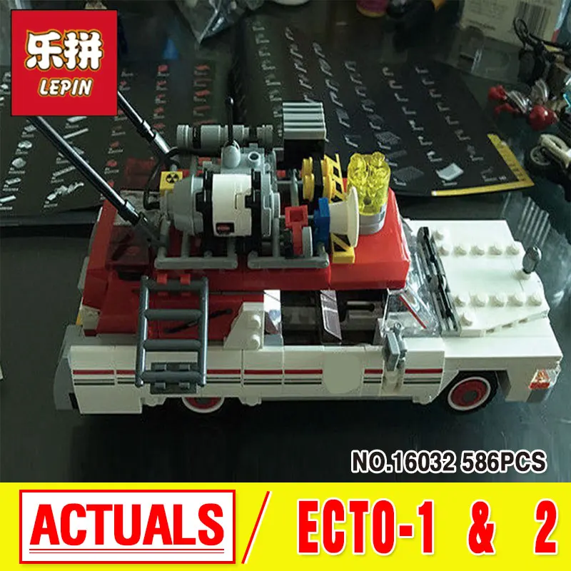 

Lepin 16032 586Pcs New Genuine Movie The Ghostbusters Ecto-1&2 Set Children Educational Building Blocks Bricks Toys 75828