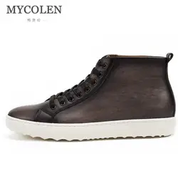 MYCOLEN 2019 новые осенние и зимние мужские спортивные туфли кожаные дышащие мужские повседневные туфли Британские кожаные высокие туфли