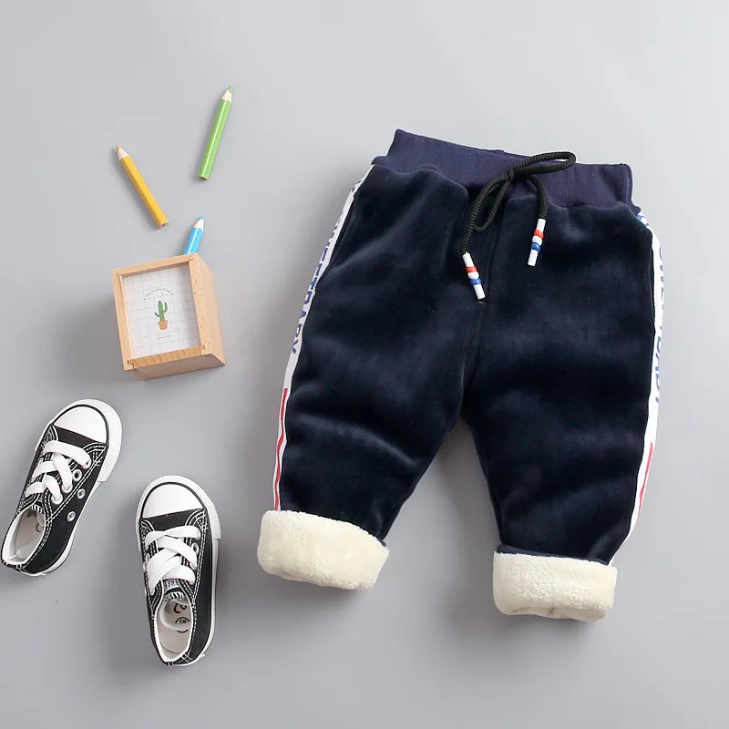 

Baby Boys Girls Winter Trousers Toddler Girls Outfits Fashion Cotton Plus Velvet Thinkening Pants For Infant Pants