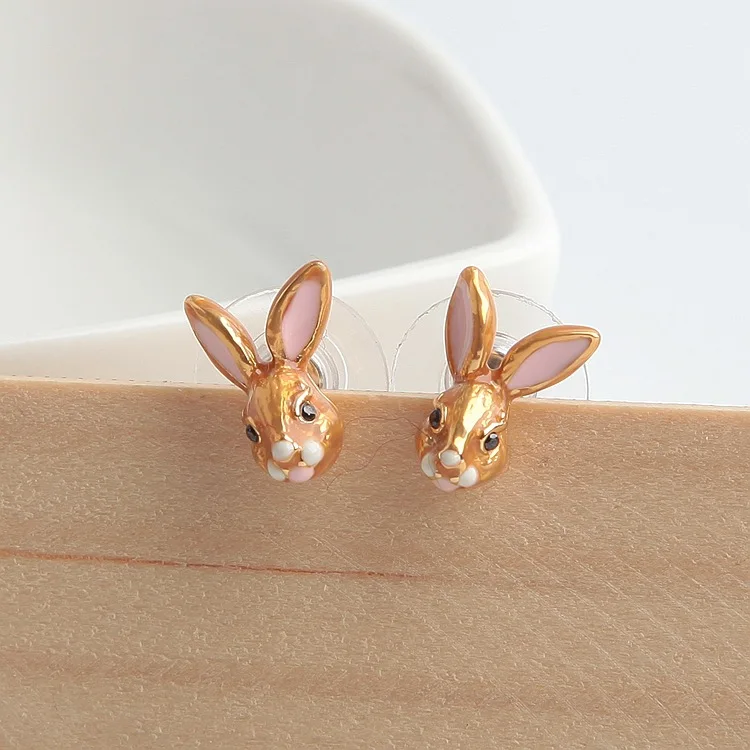 

Luxurious enamel glaze lovely rabbit necklace earrings bangle jewelry set