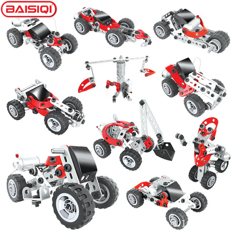 

10 IN 1 intelligent Assembly tool set Truck Robert Excavator model Creative science DIY toy Screw block kit for pupil
