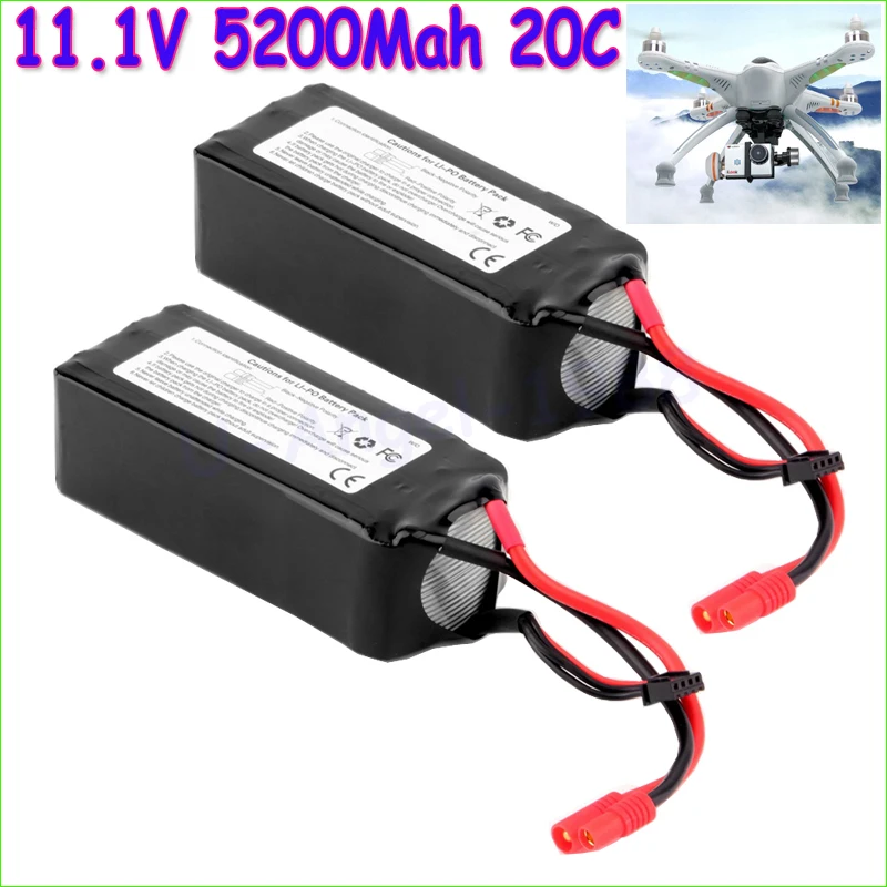 Wholesale 2Pcs Lipo Battery 11 1V 5200Mah 3S 30C For Walkera QR X350 PRO font b