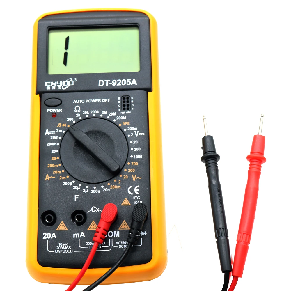 

DT9205A AC DC LCD Display Professional Electric Handheld Tester Meter Digital Multimeter Multimetro Ammeter Multitester