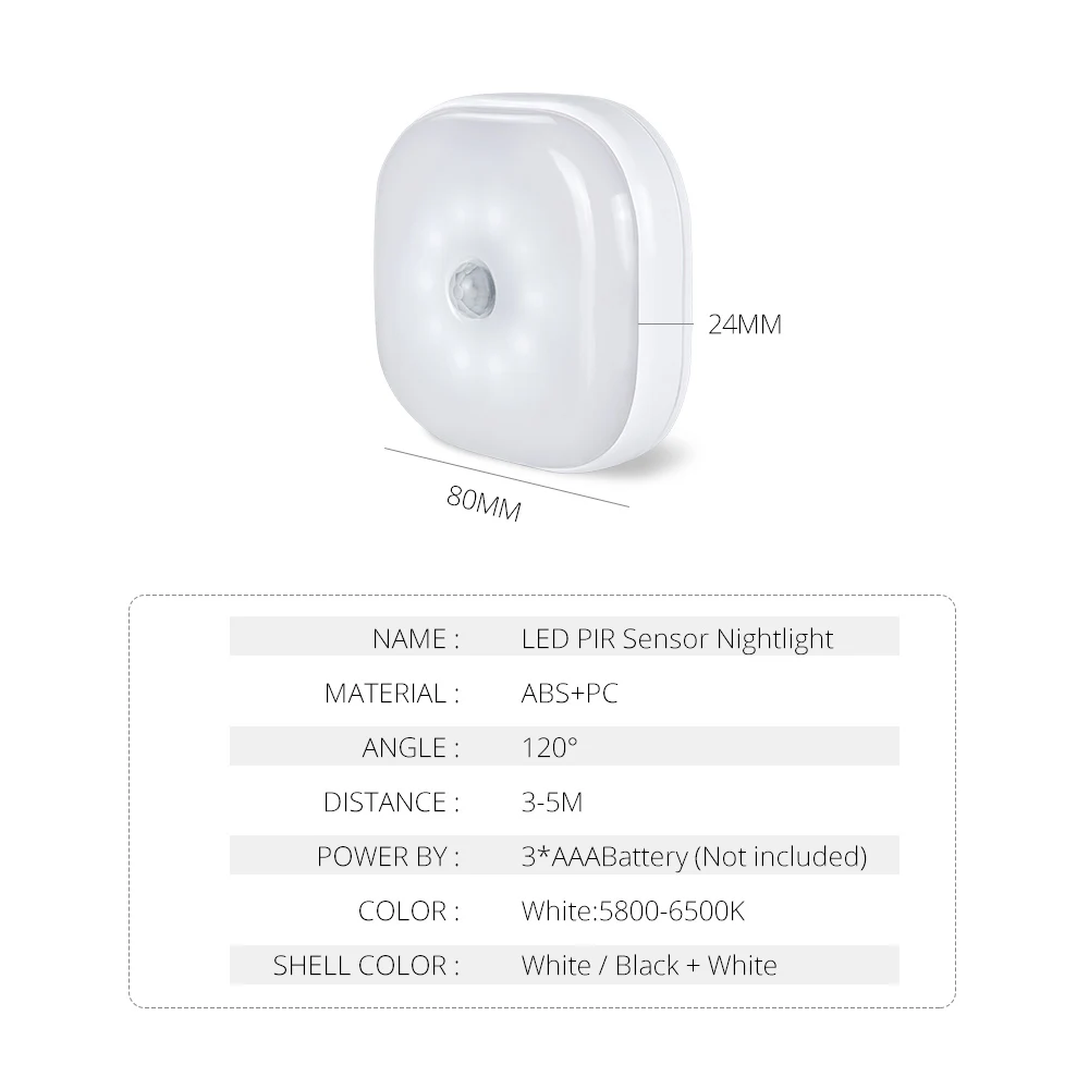  Motion Sensor Night Light Potable 10 LED Closet Lights Battery Powered Wireless Cabinet IR Infrared - 33038825019