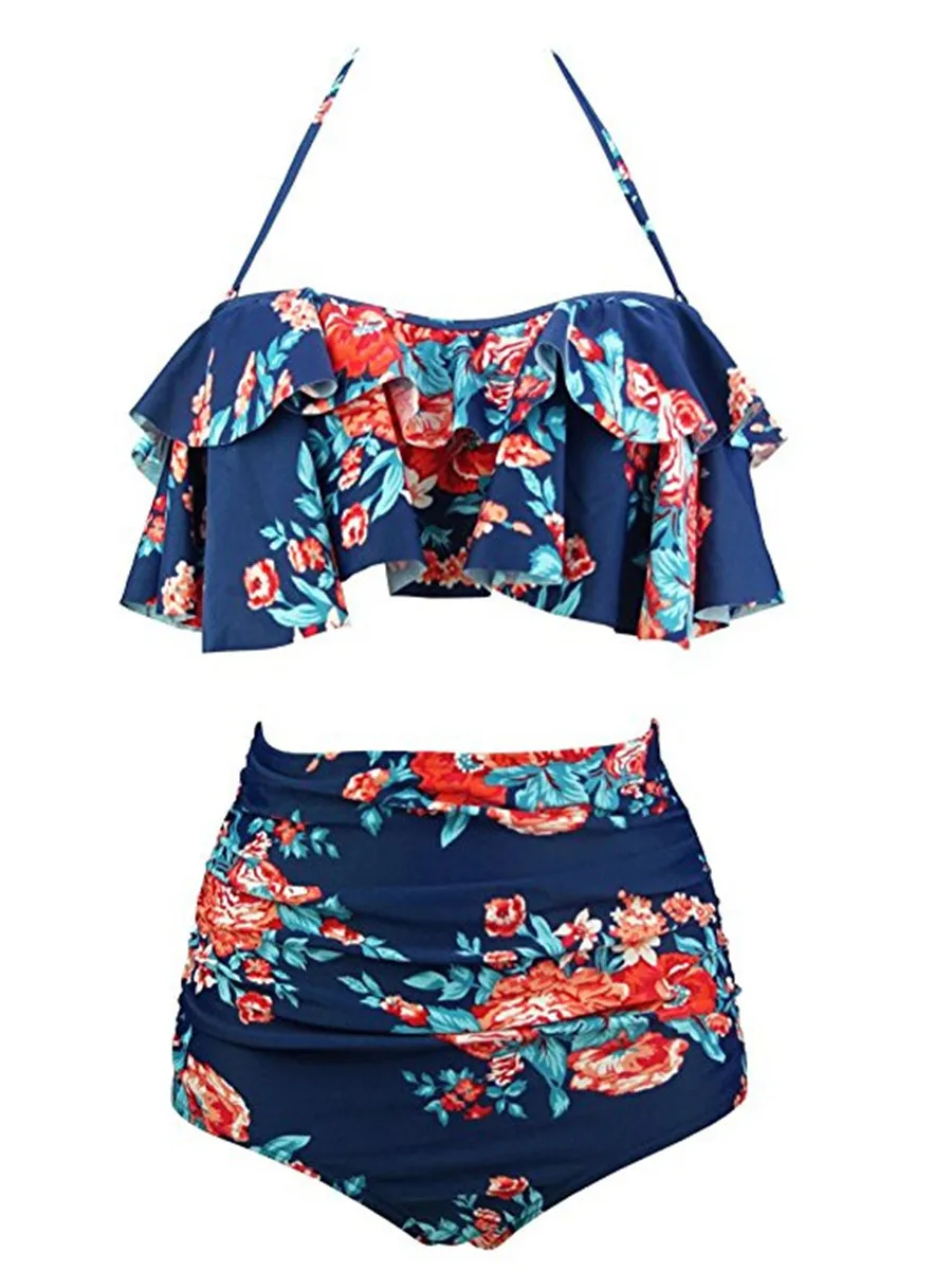 FITWEAR Women Bikinis 2 Pieces Suit High Waist Swimsuit For Women