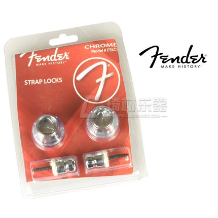 Fender F Logo Genuine Strap Locks, Gold/Black/Chrome Color Available