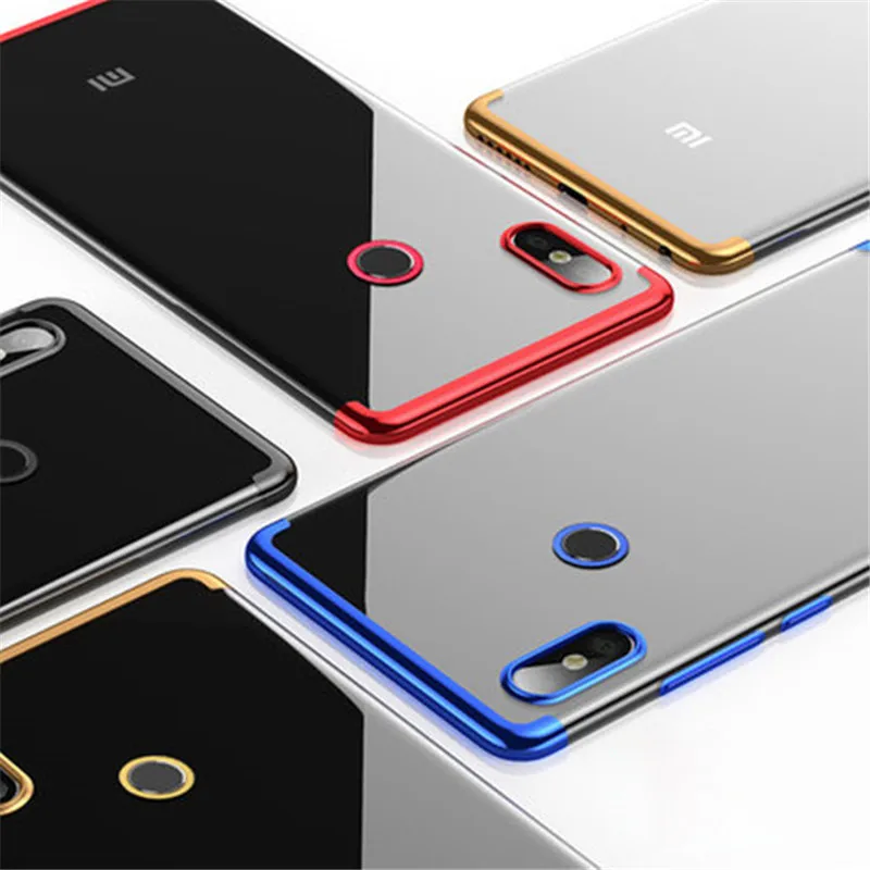 

WeeYRN Xiaomi mi 8 Lite mi8 mi 9 Transparent Phone Case Luxury Plating Soft Silicone TPU Case Cover Xiaomi mi 8 Lite mi 9 8SE