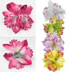 Зажим для волос Модные женские девочек фаленопсис брошь искусственная Орхидея аксессуары для волос двойного назначения красивый цветок
