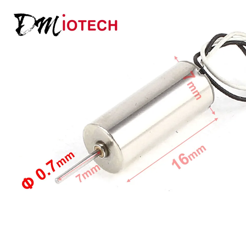 

Shaft Diameter 0.7mm RC Toy Model 2-Blades Propeller Wired Coreless Motor DC 3.7V 40000RPM 2 Sets 7mm x 16mm (D*L) Motors