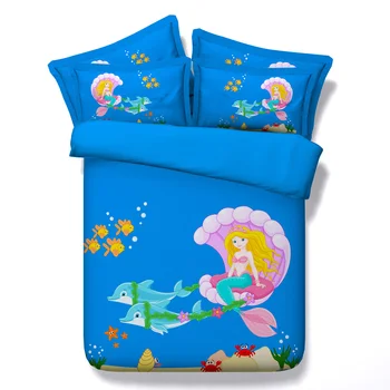 

Mermaid Digital print Bedding Set Quilt Cover Design Bed Set Bohemian a Mini Van Bedclothes 3pcs Large size 260*225cm JF069