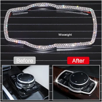 

Wooeight Diamond Style Car Interior Multimedia Buttons Frame Trim Cover Sticker Molding For BMW 3 4 5 7 Series X1 X3 X4 X5 X6