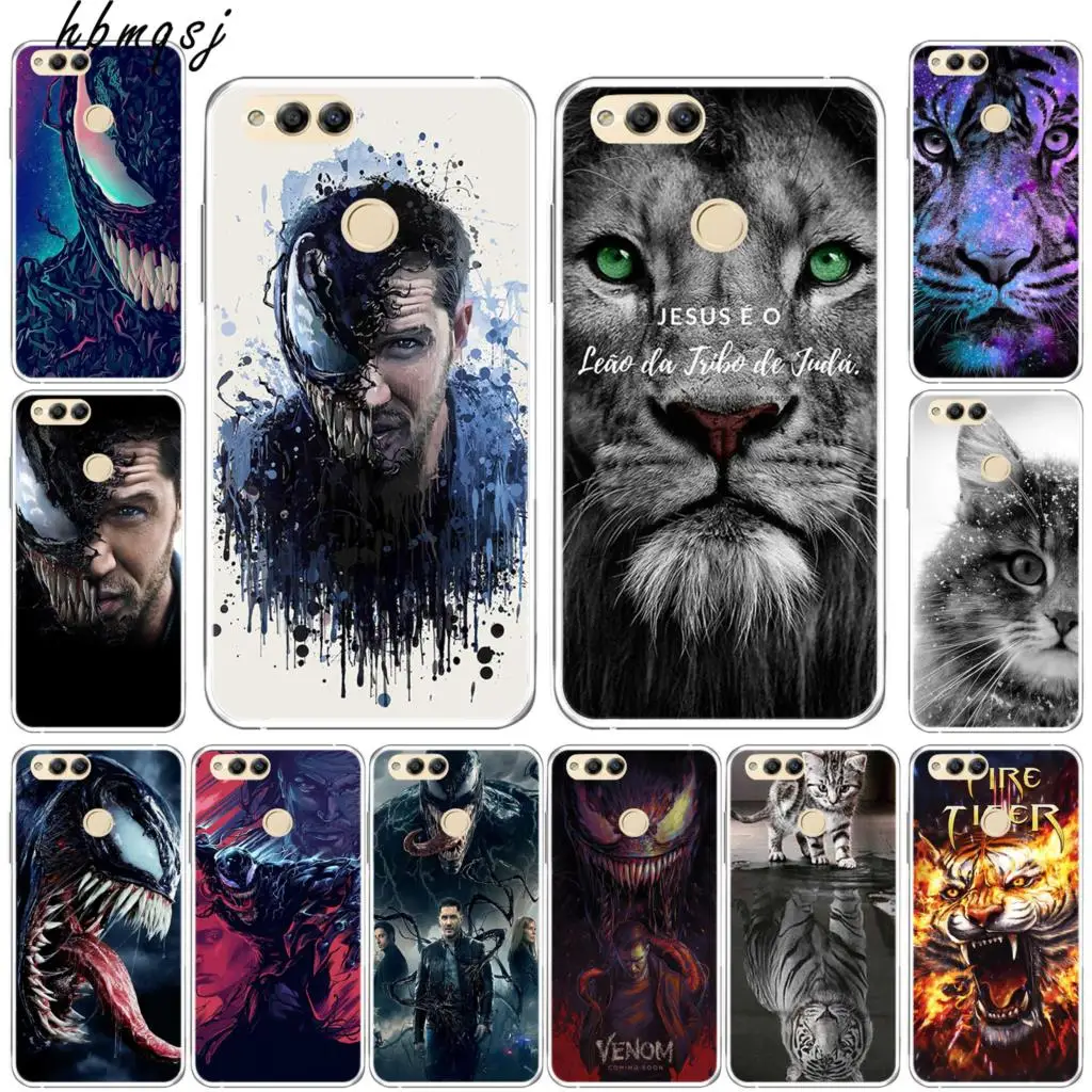 

Cool for huawei honor 7a y6 prime 2018 7a pro y6 case silicone soft venom tiger cartoon funny for honor 7a pro phone back cover