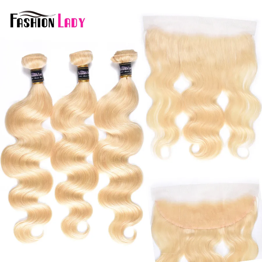 Fashion Lady Peruvian Remy Hair Platinum Blonde Bundles With Frtonal 100% Human 613 Lace Frontal Closure | Шиньоны и парики