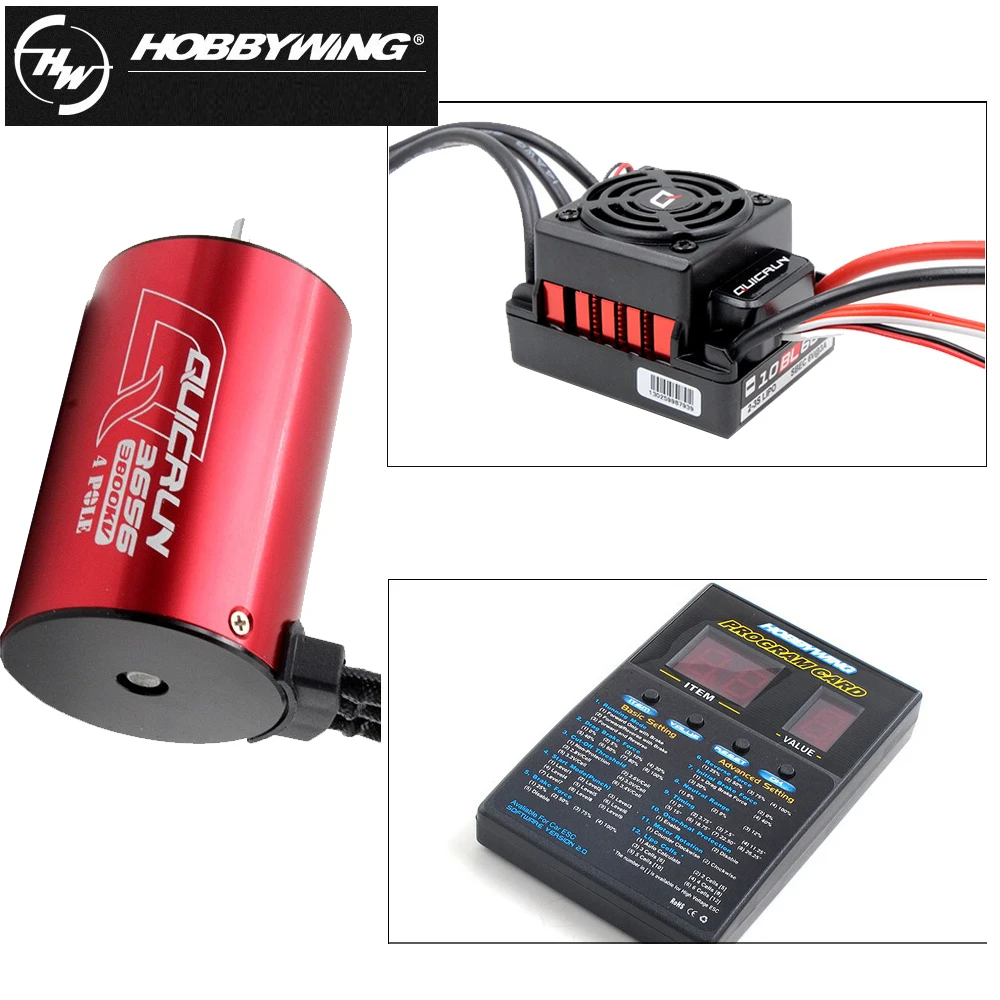 1set Original Hobbywing QuicRun WP 10BL60 Brushless Speed Controller 60A ESC 3656 3800kv 4 Pole motor