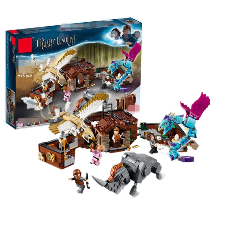 

In stock Harry Movie Potter Legoing Newt`s Case of Magical Creatrues Set model Building Blocks Kids Toys Christmas Dorpshipping