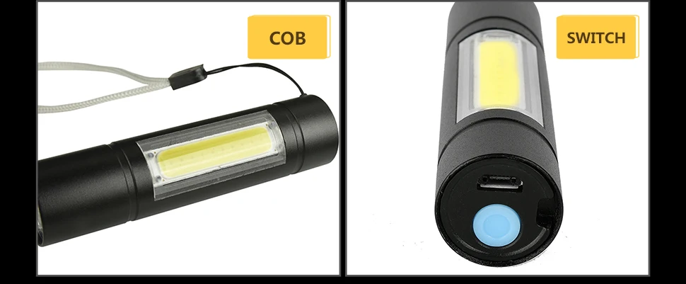 3800LM XPE COB светодиодный фонарик новейший дизайн usb зарядка мощный фонарик вспышка свет масштабируемый тактический фонарь лампа+ батарея