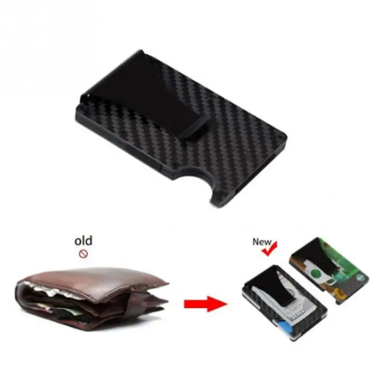 

Men Purse Slim Convenient Wallet Carbon Fiber Blocking Card Holder