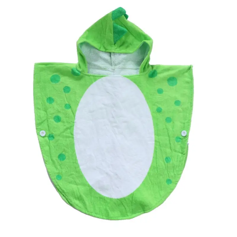 Детское банное полотенце с капюшоном с изображением лапы динозавра, утки, медведя, детское пляжное полотенце, купальный халат для младенцев - Цвет: Green