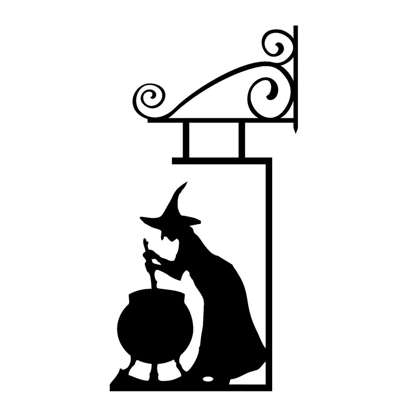 10.2cm*19.7cm Halloween Witch Fashion Vinyl Decal Car Sticker Black/Silver Accessories S6 3989