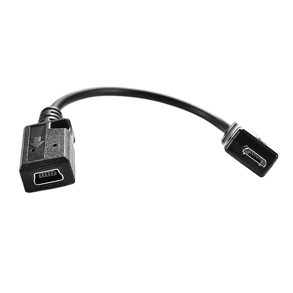 2PCS  Micro USB Male to Mini USB Female OTG Charger Adapter Data Cable Cord