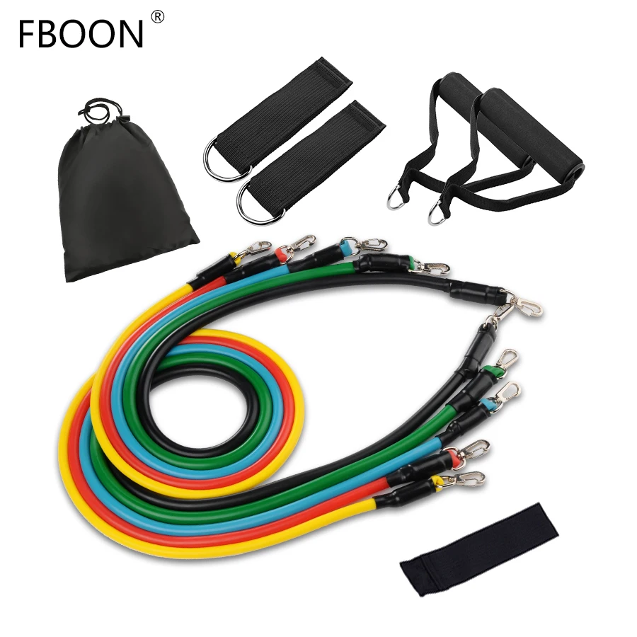 FBOON 11Pcs/set Fitness Pull Rope Exercises Resistance Bands Crossfit