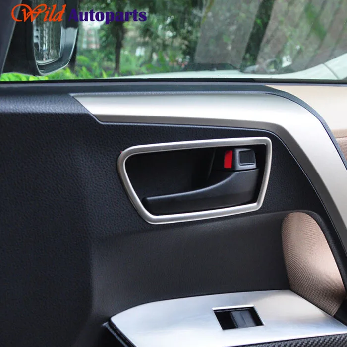 4pcs Stainless Steel Chrome Inner Door Handle Fram...