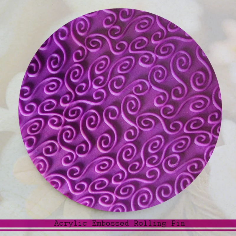 

Unique Gift For Baking Non-Stick Swirl Pattern Fondant Cake Roller Cake Decorating Tools Textured Rolling Pin