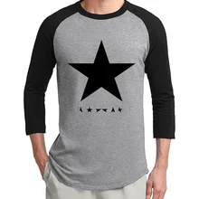 Модные Герои Дэвида Боуи, постеры с черной звездой, лето,, футболки с рукавом 3/4, хлопок, реглан, Мужская футболка для фанатов