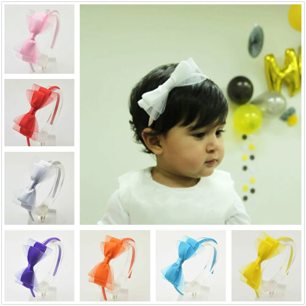 

1pc Cute Grosgrain Ribbon Bowknot Girl Hairband Kids Silk Hair Bow Headband Headwear Sweet Hair band Hair Accessories
