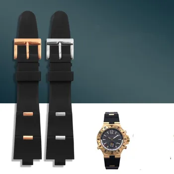 

22mm 24mm Black Rubber Scuba Diver Watch Band Strap Fit BVLG Diagono