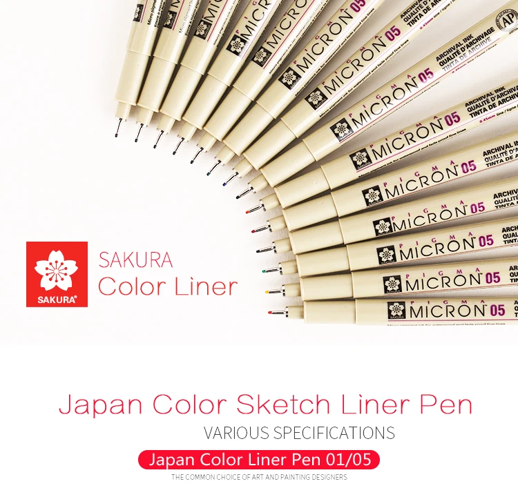 Набор из 8/14 цветов s Sakura Pigma Micron Liner Pen, набор, 0,25 мм, 0,45 мм, тонкие цветные ручки для рисования, эскиз, маркер, товары для рукоделия