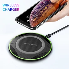 10 Вт Qi Быстрое беспроводное зарядное устройство для samsung S9 S8 Note 8 9 беспроводной зарядный коврик для iPhone X Xr Xs Max Xiaomi huawei зарядное устройство pad