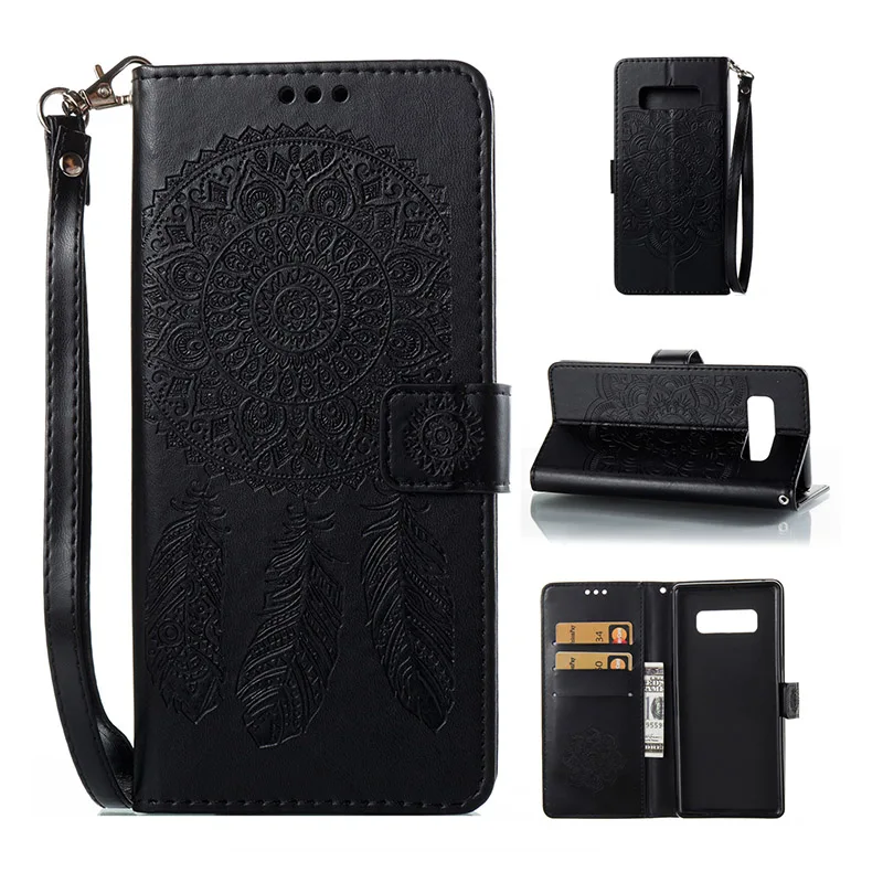 Для Coque Iphone 5S SE 6 6 S 7 8 Plus iPhone X флип чехол книжного типа бумажник чехол для Samsung Galaxy S5 S7 S6 Edge Plus S8 плюс - Цвет: Black