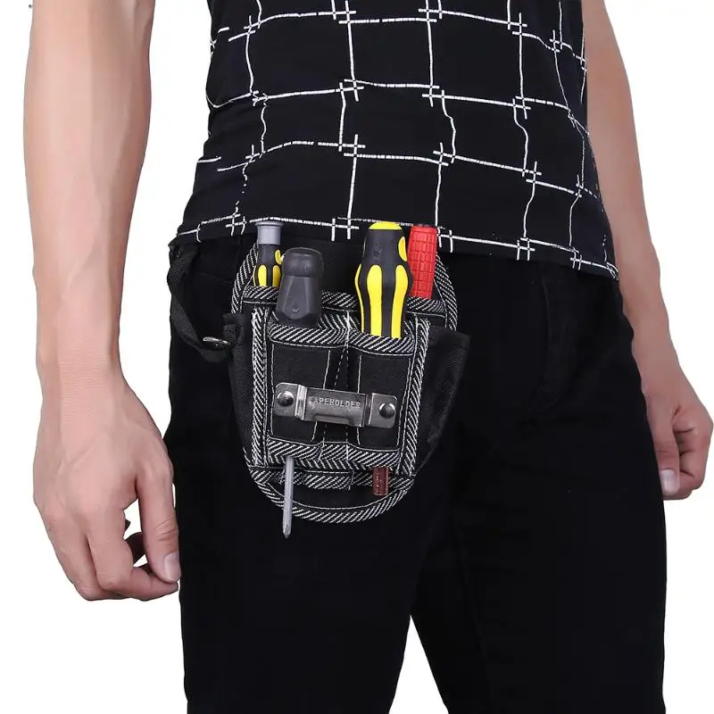 Portable Tools Bag Canvas Hardware Tool Waist Bag Electrician