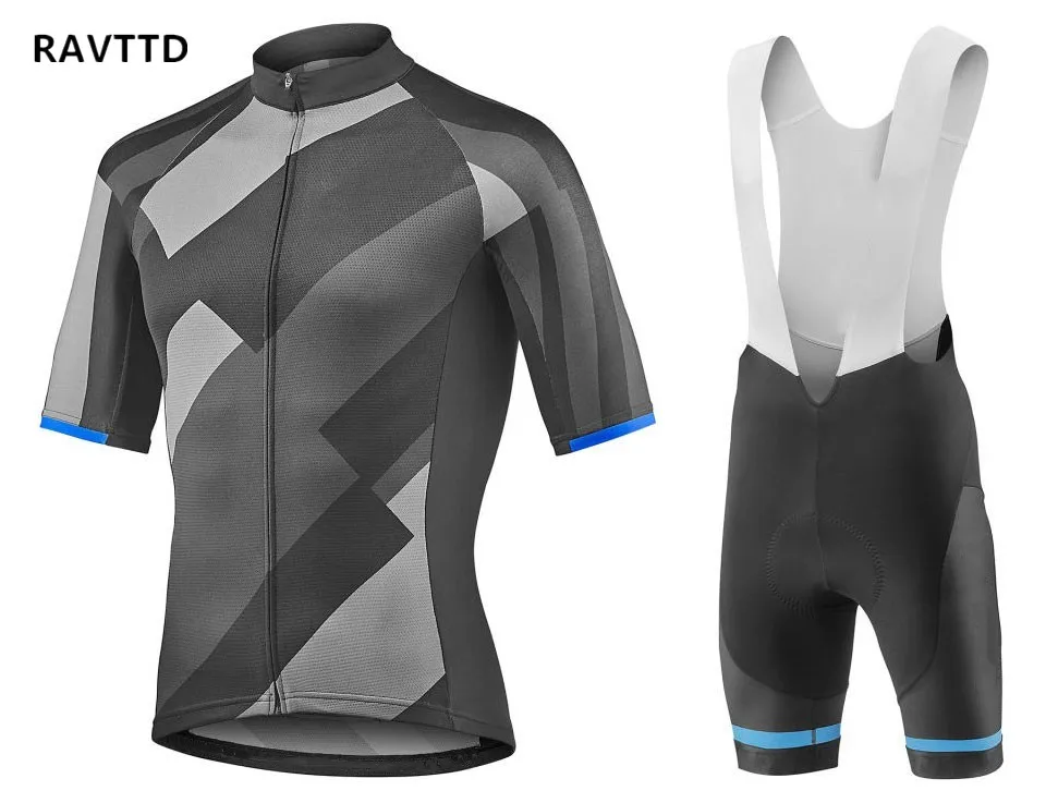 

2018 Gray Men Cycling Jersey Short Sleeves Sets Breathable Bike Wear Bicycle Clothing Clothes Outdoor Sports