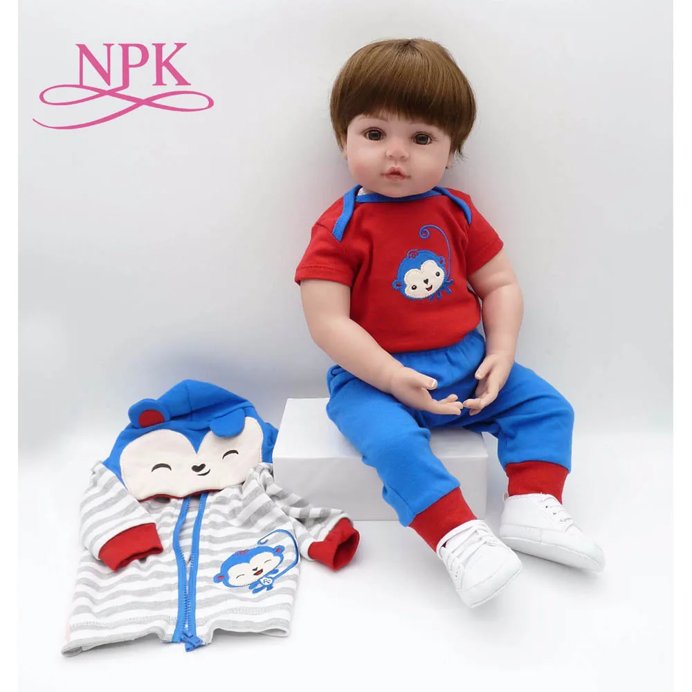 

big size 60CM soft silicone reborn toddler baby boy best children Early education gift and playmates real lifelike doll
