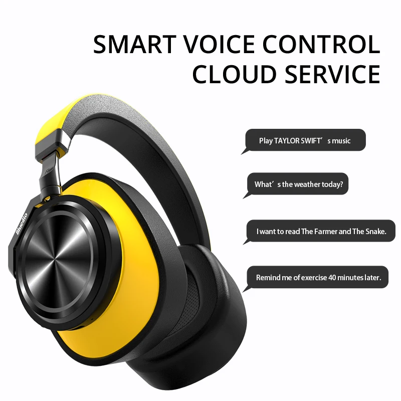 Original Bluedio T6 Active Noise Cancelling Headphones Wireless Bluetooth Headset with microphone for phones and music