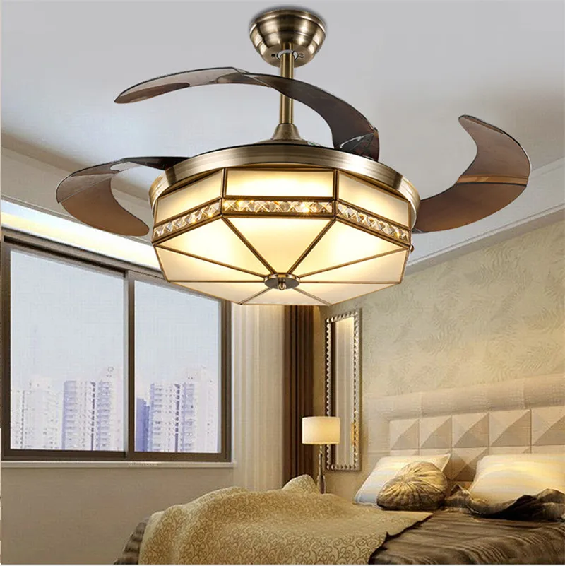 ؿ.com _ Buy Ceiling Fans lamp LED 42 inch FUll Copper Frequency conversion motor Traditional ceiling fan light dimmer Remote control 85 265V from Reliable ceiling fan lamp suppliers on Brilliant future - 5