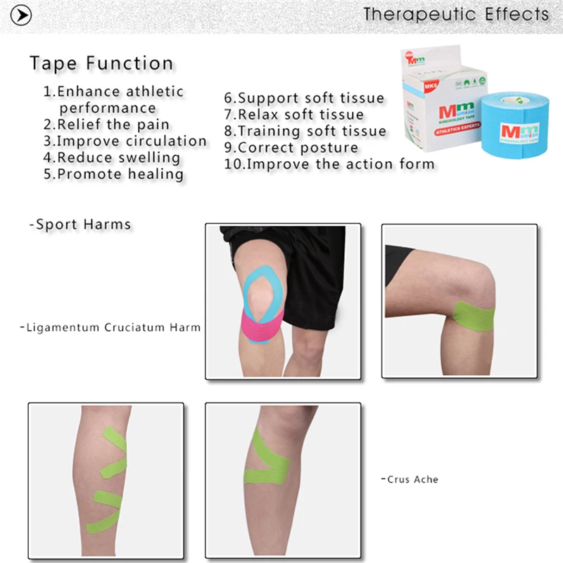 

Elastic Roll Adhesive Kinesiology Tape Sports Injury Muscle Strain Protection Bandage Support