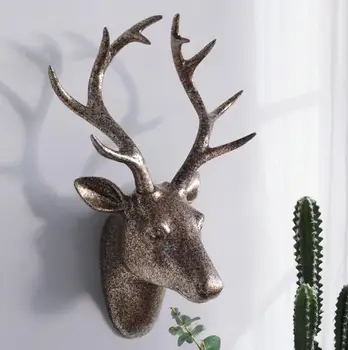 

43*31*17CM Creative three-dimensional animal head mannequin deer wall hanging living room home Wedding clothing Resin 1PC A328