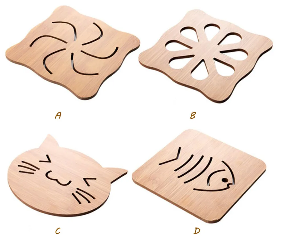 

Placemat Wood Heat Resistant Pad Bowl Cup Coaster Tableware Holder Insulation Hot Cushion Pot Non-slip Kitchen Cooking MatsF321