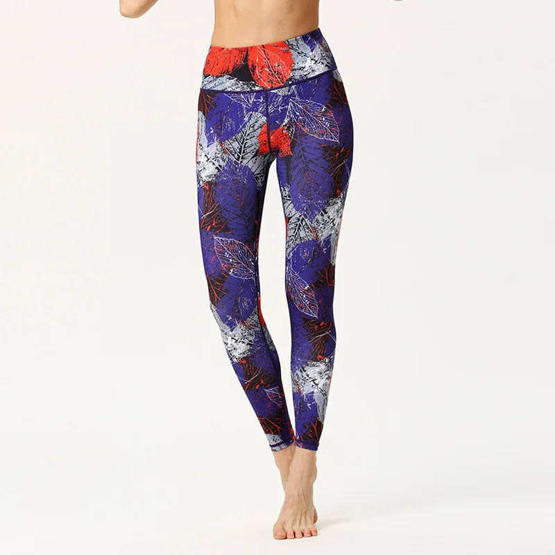 С высокой талией для йоги брюки женские фитнес спортивные Леггинсы с принтом эластичные тренировочные трико s-xl брюки для бега плюс размер