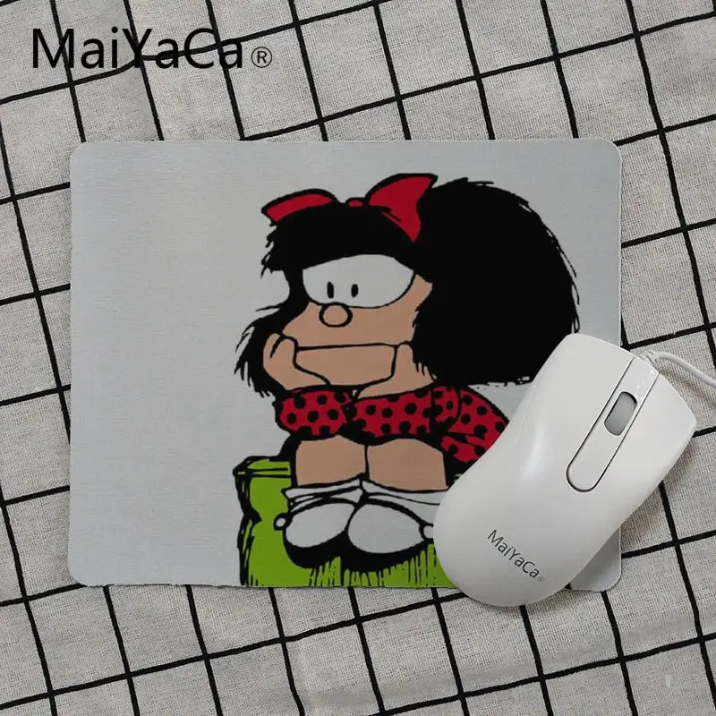 MaiYaCa Naughty Mafalda small Mouse pad PC Computer mat Smooth Writing Pad Desktops Mate gaming mouse pad anime mouse pad